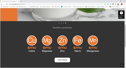 Home (scroll down), Web HTML5 administrable Industrias EMU