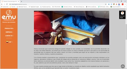 Nosotros, Web HTML5 administrable Industrias EMU