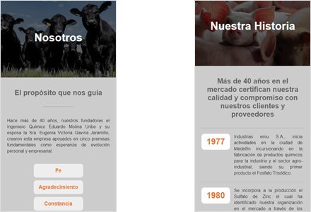Adaptación responsive, Web HTML5 administrable Industrias EMU