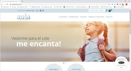Home, e-commerce Aula Uniformes