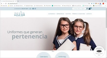 Home, e-commerce Aula Uniformes