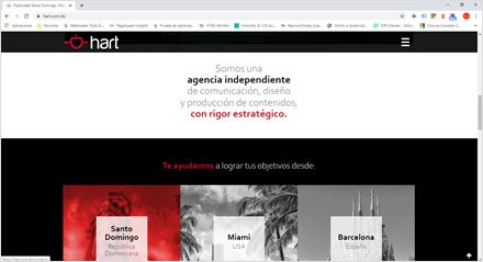 Home (scroll down), Sitio web Wordpress Hart Publicidad