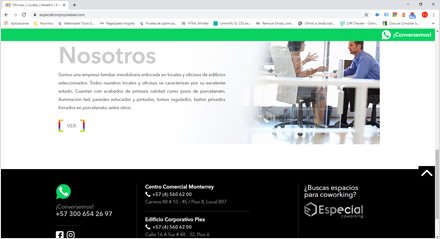 Home (scroll down), Web HTML5 administrable Especial con propiedad