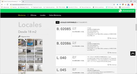 Oficinas sede (locales disponibles), Web HTML5 administrable Especial con propiedad