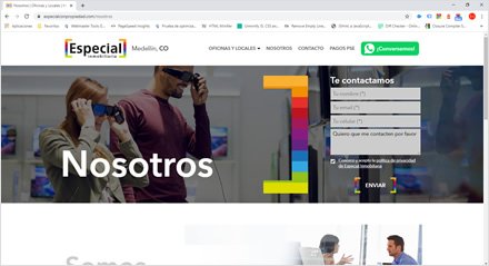 Nosotros, Web HTML5 administrable Especial con propiedad