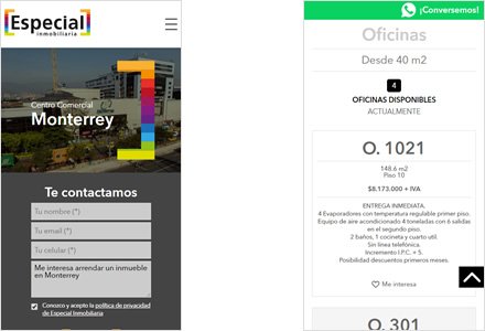 Adaptación responsive, Web HTML5 administrable Especial con propiedad