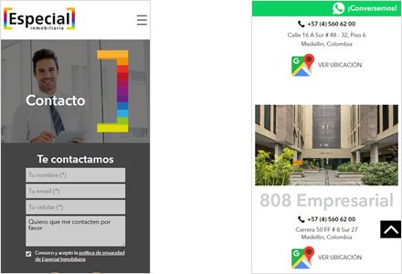 Adaptación responsive, Web HTML5 administrable Especial con propiedad