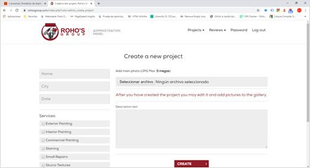 Módulo administrativo, Web HTML5 administrable Rohos Group