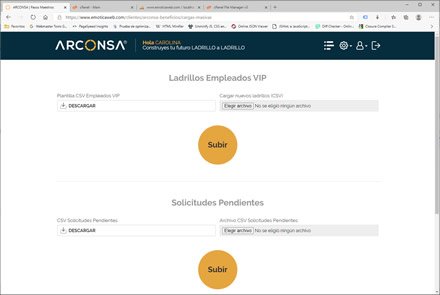 Administrador de reportes, WebApp de Beneficios Arconsa