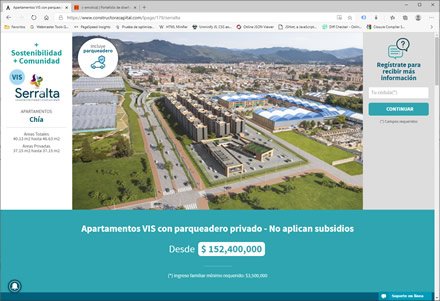 Landing single page, Sistema de Landings Constructora Capital