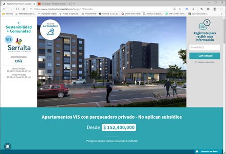 Landing single page, Sistema de Landings Constructora Capital