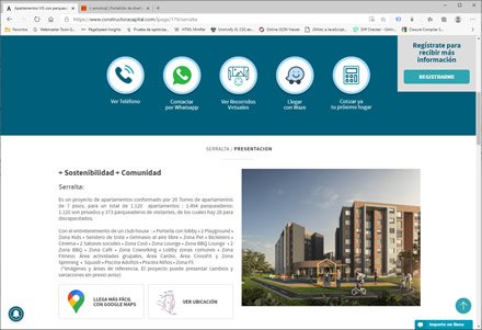 Landing single page, Sistema de Landings Constructora Capital