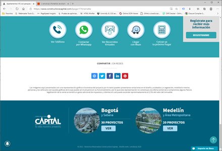 Landing single page, Sistema de Landings Constructora Capital
