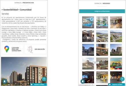 Adaptación responsive, Sistema de Landings Constructora Capital
