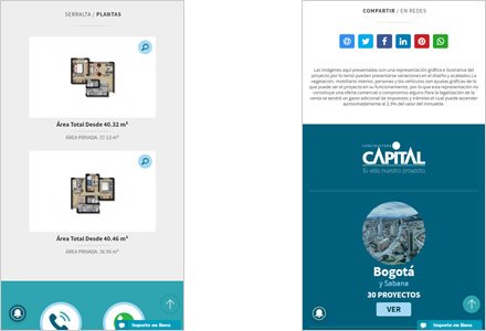Adaptación responsive, Sistema de Landings Constructora Capital