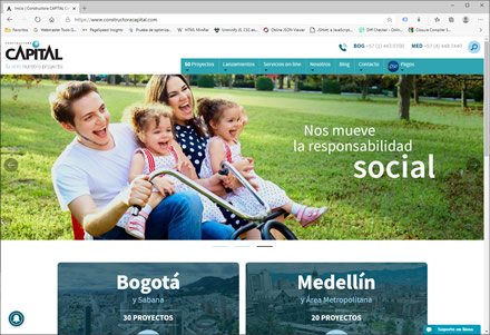 Home, Sitio web administrable Constructora Capital