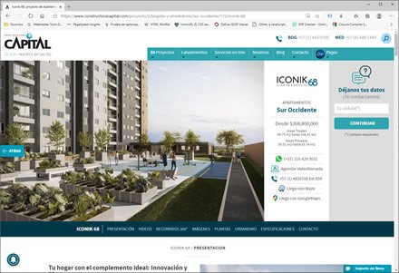 Detalle de proyecto, Sitio web administrable Constructora Capital