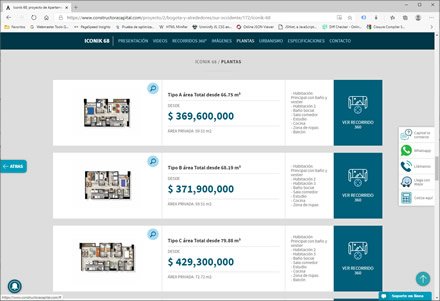 Detalle de proyecto, Sitio web administrable Constructora Capital