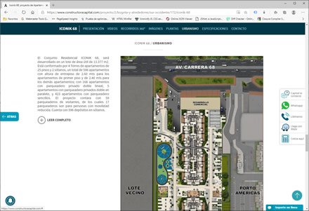 Detalle de proyecto, Sitio web administrable Constructora Capital