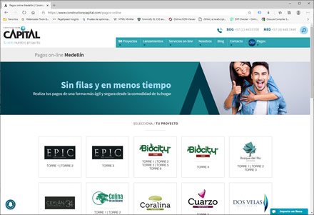 Recorridos virtuales, Sitio web administrable Constructora Capital