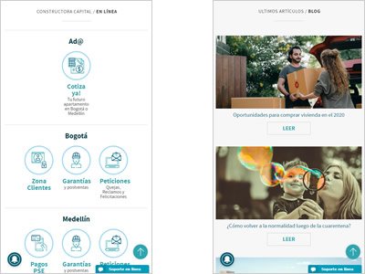 Adaptación responsive, Sitio web administrable Constructora Capital