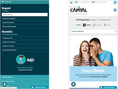 Adaptación responsive, Sitio web administrable Constructora Capital