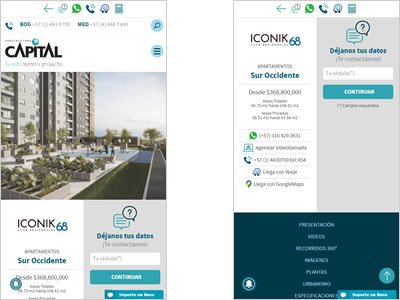 Adaptación responsive, Sitio web administrable Constructora Capital