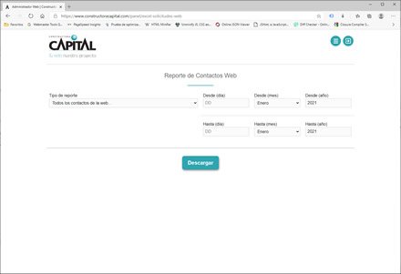 Módulo administrativo, Sitio web administrable Constructora Capital