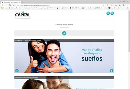 Módulo administrativo, Sitio web administrable Constructora Capital