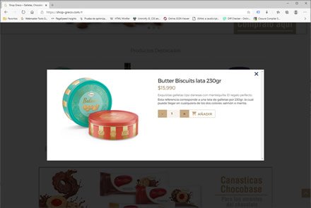 Vista rápida de producto, Tienda online Greco