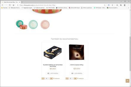 Detalle de producto, Tienda online Greco