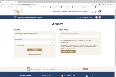 Checkout, Tienda online Greco