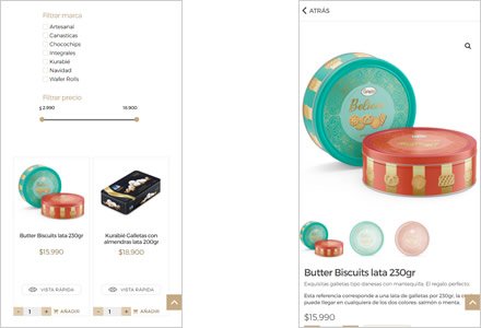 Adaptación responsive, Tienda online Greco