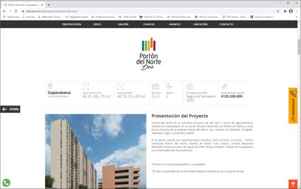 Detalle de proyecto, Sitio web administrable Intercasa