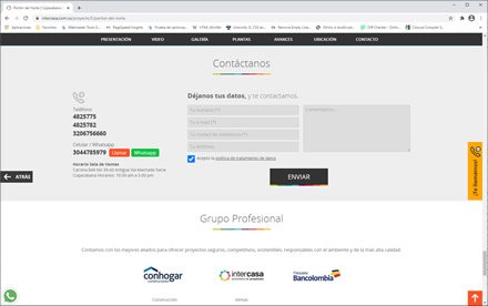 Detalle de proyecto, Sitio web administrable Intercasa