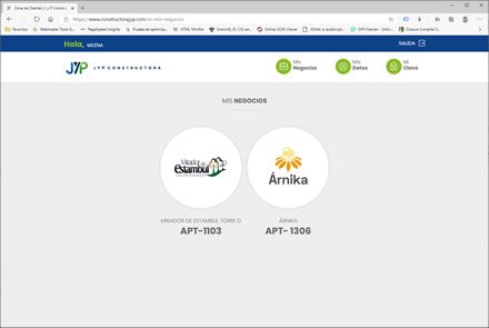 Negocios del Cliente, Portal de Clientes Constructora JyP