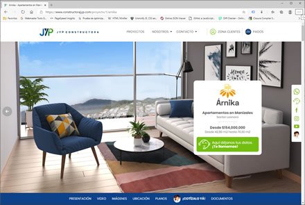 Detalle proyecto, Sitio web administrable Constructora JyP