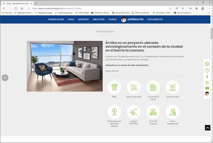 Detalle proyecto, Sitio web administrable Constructora JyP