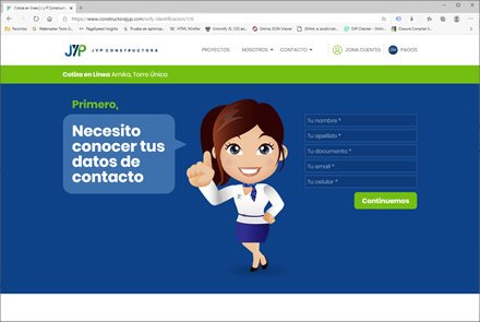 Módulo inventario y cotizador, Sitio web administrable Constructora JyP