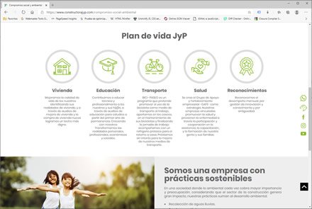 Responsabilidad Social, Sitio web administrable Constructora JyP