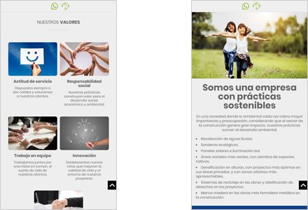 Adaptación responsive, Sitio web administrable Constructora JyP