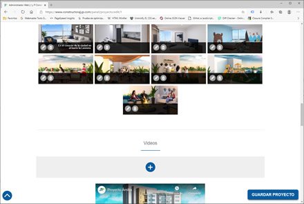Módulo administrativo, Sitio web administrable Constructora JyP