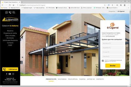 Detalle de proyecto, Sitio web administrable La Mansión Inversiones