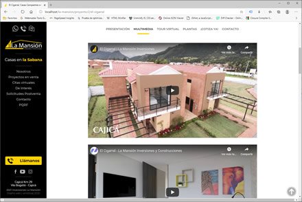 Detalle de proyecto, Sitio web administrable La Mansión Inversiones