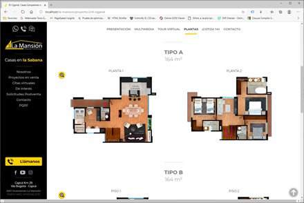 Detalle de proyecto, Sitio web administrable La Mansión Inversiones