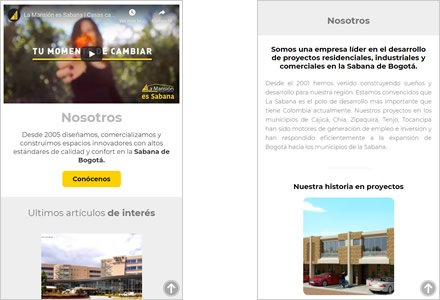 Adaptación responsive, Sitio web administrable La Mansión Inversiones