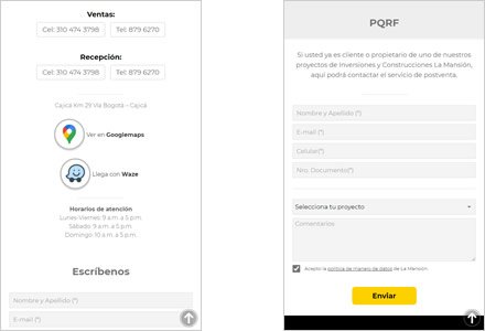 Adaptación responsive, Sitio web administrable La Mansión Inversiones
