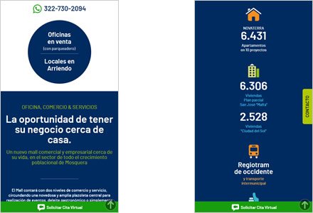 Adaptación responsive, Landing Page HTML5 Meridiano Novaterra