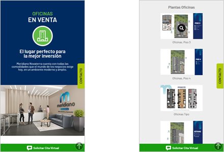 Adaptación responsive, Landing Page HTML5 Meridiano Novaterra