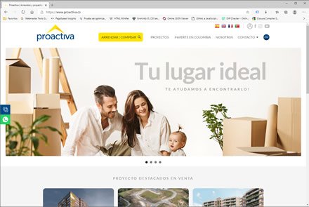 Home, Sitio web administrable Inmobiliaria Proactiva